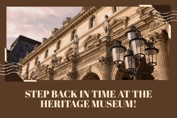 Free Vintage Museum Postcard Template to Edit Online