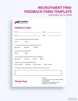 Recruitment Firm Feedback Form Template