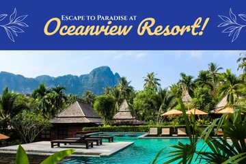 Free Luxury Resort Postcard Template to Edit Online