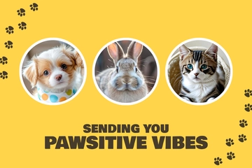 Free Animal Greeting Postcard Template to Edit Online
