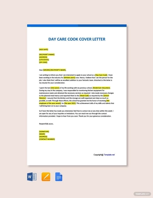 Day Care Cook Cover Letter