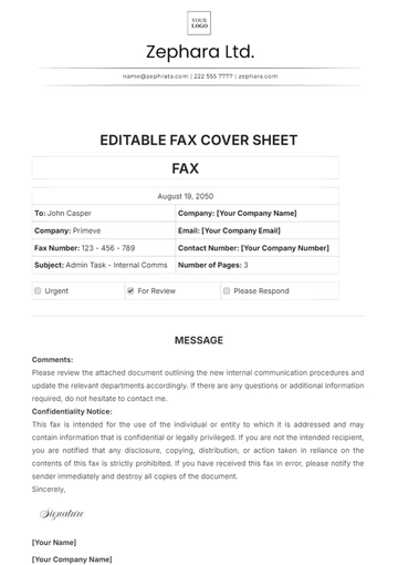 Free Editable Fax Cover Sheet Template to Edit Online