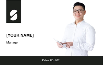 Free Minimalist Professional Horizontal ID Card Template to Edit Online