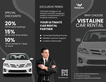 Free Car Rental Advertising Brochure Template to Edit Online