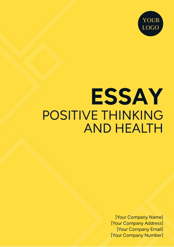 Free Positive Thinking and Health Essay Template to Edit Online Free Positive Thinking and Health Essay Template to Edit Online