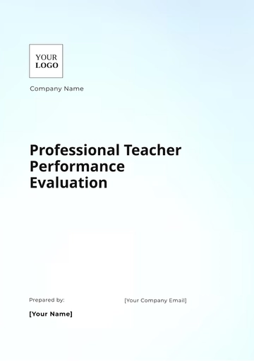 Free Professional Teacher Performance Evaluation Template to Edit Online