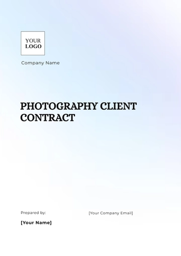 Free Photography Client Contract Template to Edit Online