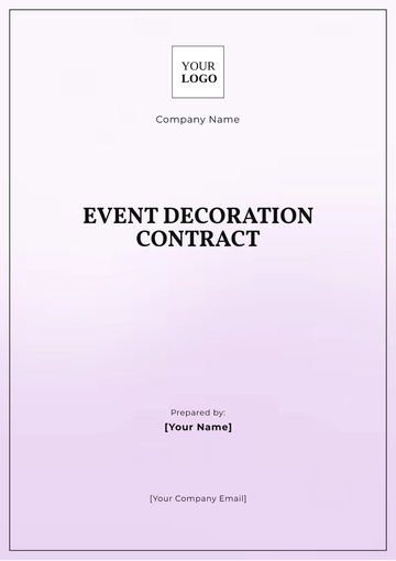 Free Event Decoration Contract Template to Edit Online