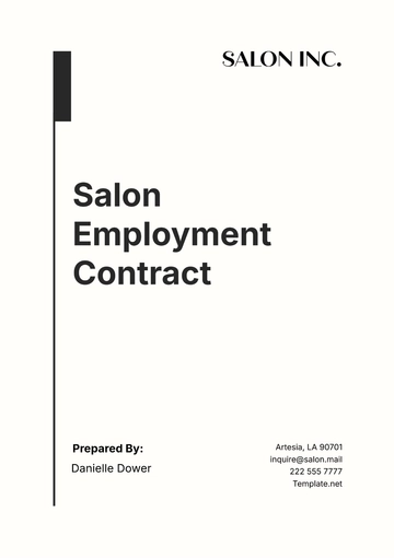 Free Salon Employment Contract Template to Edit Online