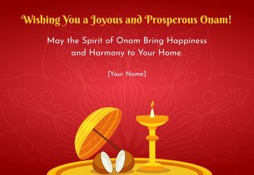 Free Onam Card Template to Edit Online