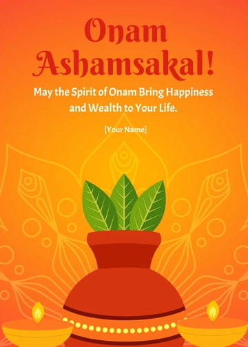 Free Onam Greeting Card Template to Edit Online