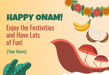 Free Onam Card for Kids Template to Edit Online