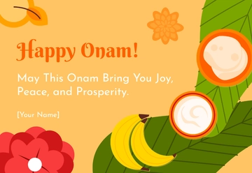Free Happy Onam Card Template to Edit Online