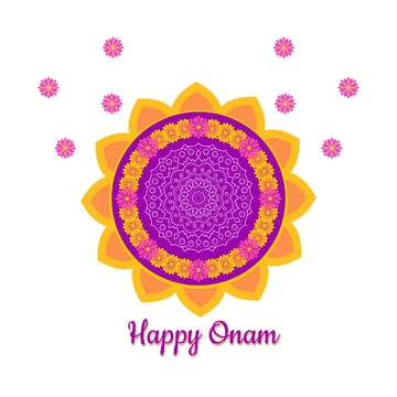 Free Onam Pookalam Clipart Template to Edit Online