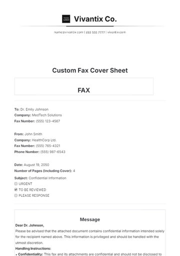 Free Custom Fax Cover Sheet Template to Edit Online
