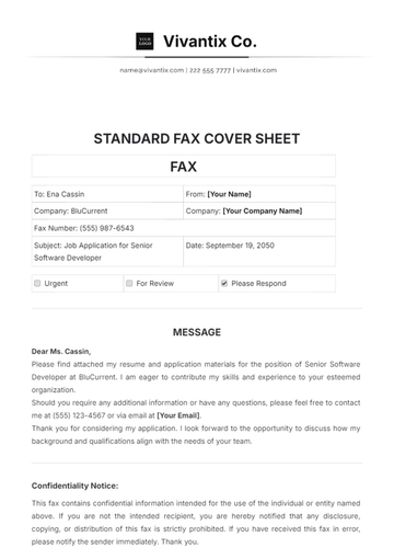 Free Standard Fax Cover Sheet Template to Edit Online