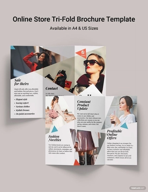 Online Store Tri-Fold Brochure Template