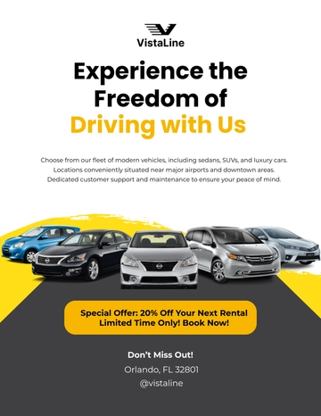 Free Car Rental Discount Flyer Template to Edit Online