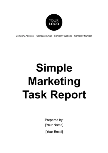 Free Simple Marketing Task Report Template to Edit Online