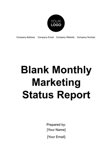Free Blank Monthly Marketing Status Report Template to Edit Online