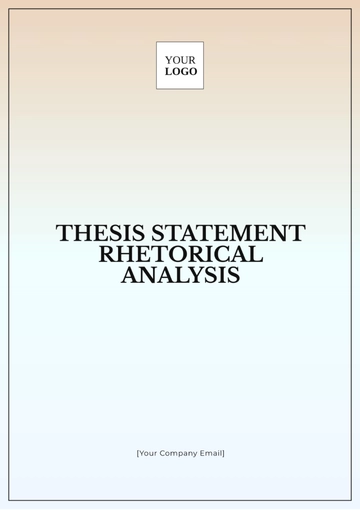 Free Thesis Statement Rhetorical Analysis Template to Edit Online