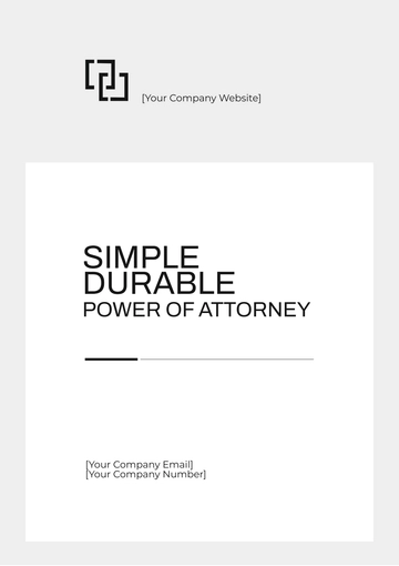 Free Simple Durable Power of Attorney Template to Edit Online