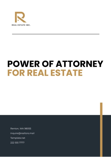 Free Power of Attorney for Real Estate Template to Edit Online