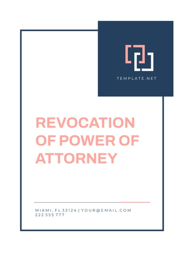 Free Revocation of Power of Attorney Template to Edit Online