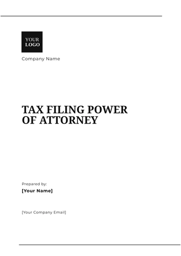 Free Tax Filing Power of Attorney Template to Edit Online