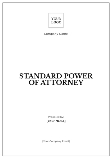 Free Standard Power of Attorney Template to Edit Online