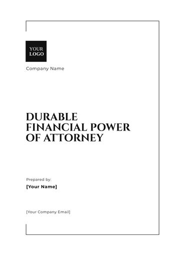 Free Durable Financial Power of Attorney Template to Edit Online