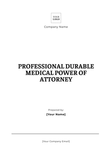 Free Professional Durable Medical Power of Attorney Template to Edit Online