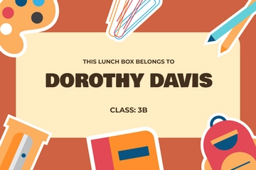Free School Background Label Template to Edit Online