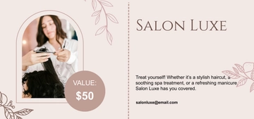 Free Aesthetic Salon Voucher Template to Edit Online