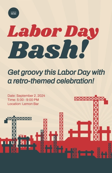 Free Labor Day Retro Poster Template to Edit Online