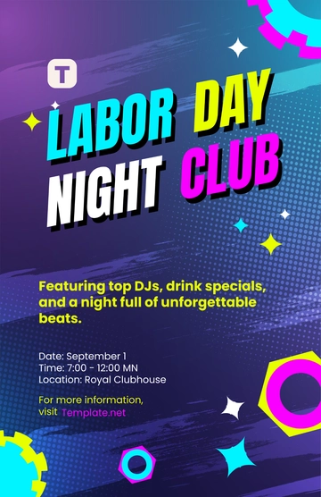 Free Labor Day Club Poster Template to Edit Online