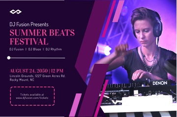 Free DJ Promotional Banner Template to Edit Online