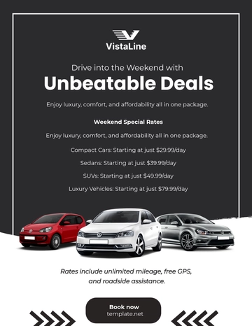 Free Car Rental Weekend Special Flyer Template to Edit Online