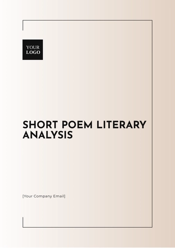 Free Short Poem Literary Analysis Template to Edit Online