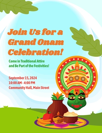 Free Onam Celebration Flyer Template to Edit Online