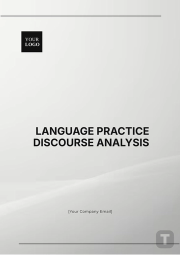 Free Language Practices Discourse Analysis Template to Edit Online