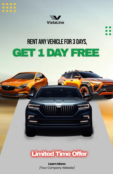 Free Car Rental Sale Poster Template to Edit Online