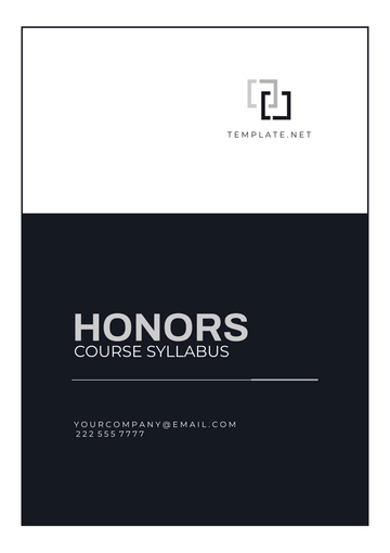 Free Honors Course Syllabus Template to Edit Online