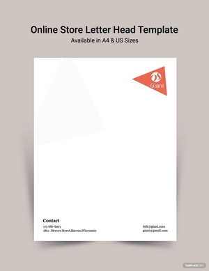 Online Store Letterhead Template