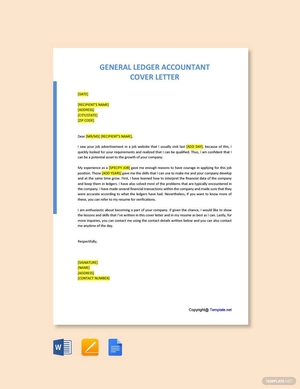 General Ledger Accountant Cover Letter