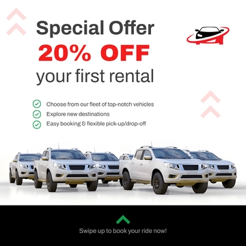 Free Car Rental Instagram Ad Template to Edit Online