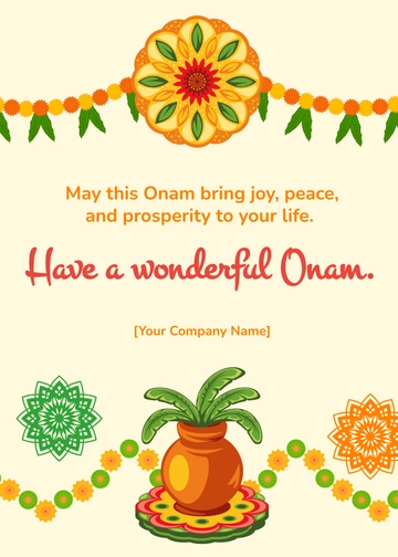 Free Onam Wishes Template to Edit Online