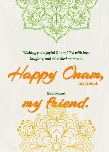 Free Onam Wishes to Friends Template to Edit Online