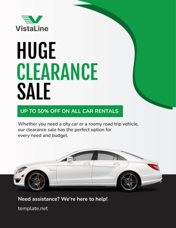 Free Car Rental Clearance Sale Flyer Template to Edit Online