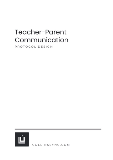 Free Teacher-Parent Communication Protocol Design Template to Edit Online